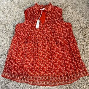 Women's Max Studio Sleeveless Red Floral Top Size X-small NWT
